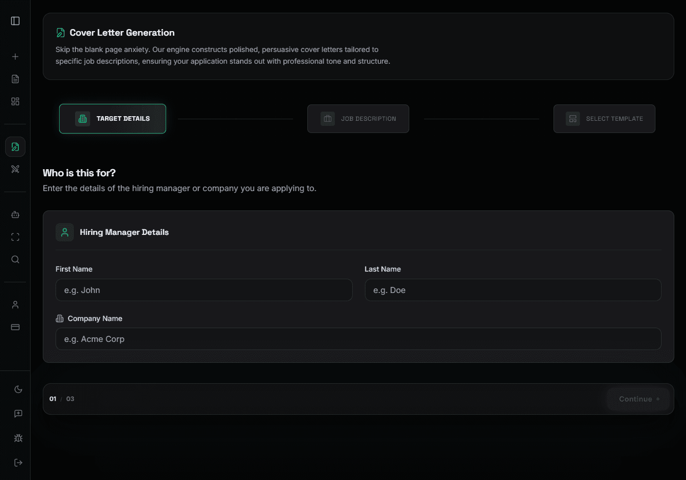 PERSONALIZATION Interface
