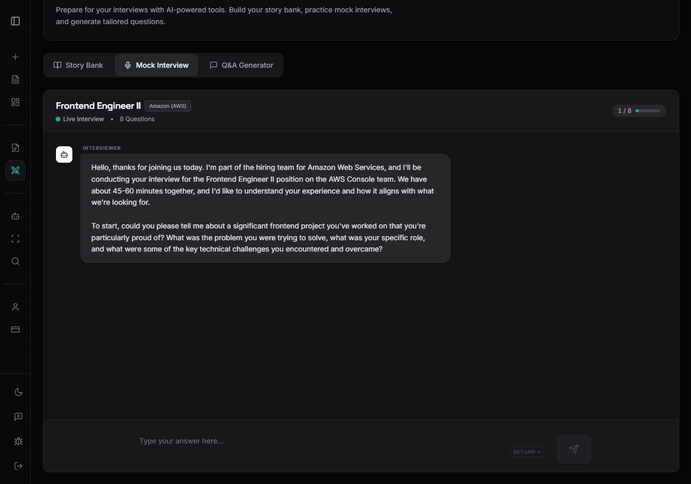 PREPARATION Interface