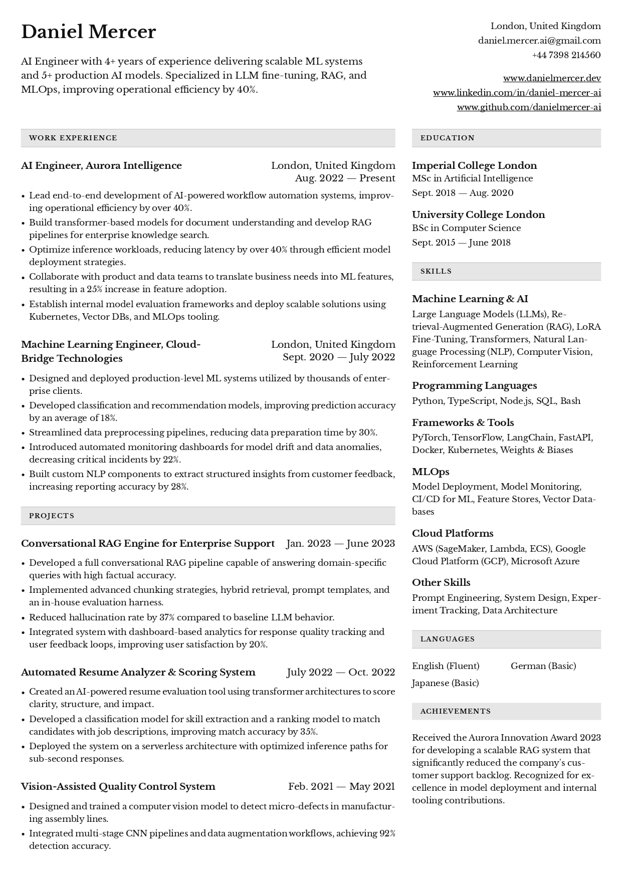 Resume Preview